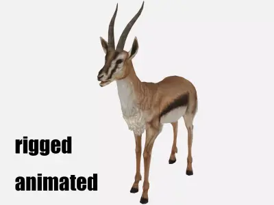 antelope goat caprine sheep lamb deer animation Low-poly 3D model