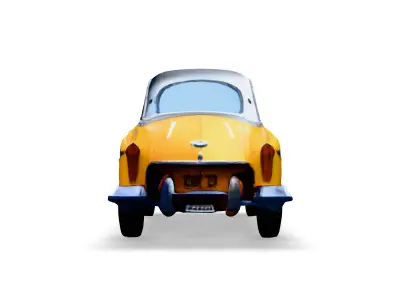 Classic Orange Vintage Car 3D Model Low-poly 3D model