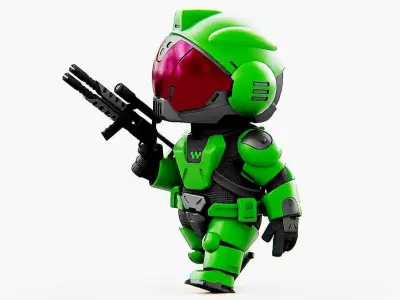 TOON TROOPER BCC-4  Rigged for Unreal Engine - Unity - MIXAMO 3D model