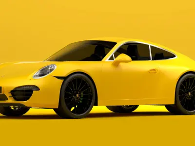 Porsche 911 Yellow 3D model