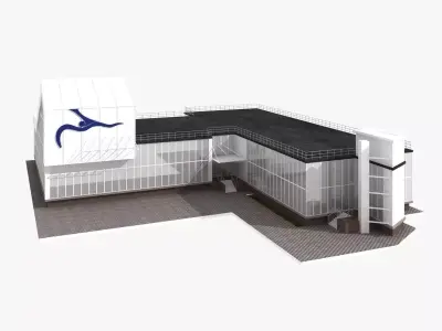 Sport Swimming School Building 3D model