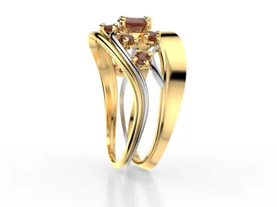 Wavy Twisty Diamond Ring 3D print model