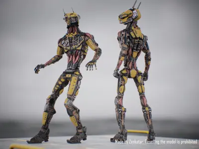 Robot character rigged gameready droid Unity Unreal Engine Low-poly 3D model