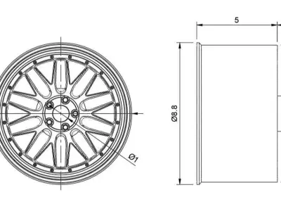 BBS CHR RIMS FOR DIECAST 64 SCALE 3D print model