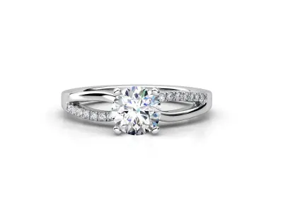 Solitaire ring set 3D print model
