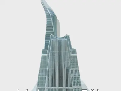 Futuristic Skyscraper Architectural Model Low-poly 3D model