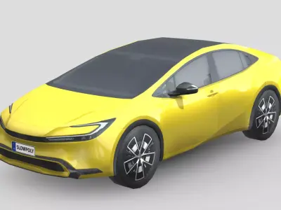 Toyota Prius 2023 Low-poly 3D model