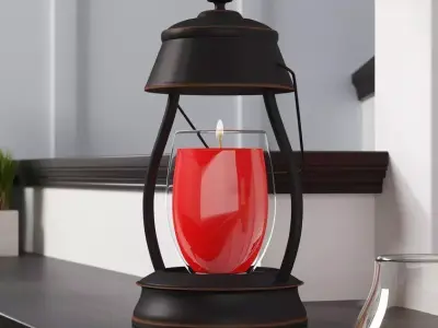 Metal Tabletop Wax Warmer - Candle Included - 2 Colour 3D model