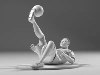 Footballer 05 FlipStrike 01 Stl 3D print model