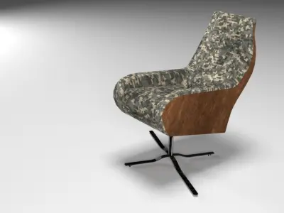Luxurious Lounge Lean-Back Sofa Chair Low-poly 3D model