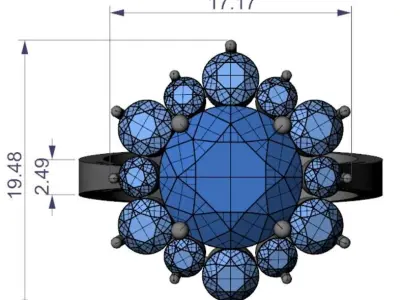 Snow Diamond Ring  Free 3D print model