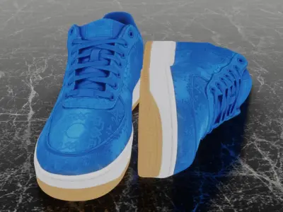 CLOT X NIKE AIR FORCE ONE 3D SHOES Low-poly 3D model