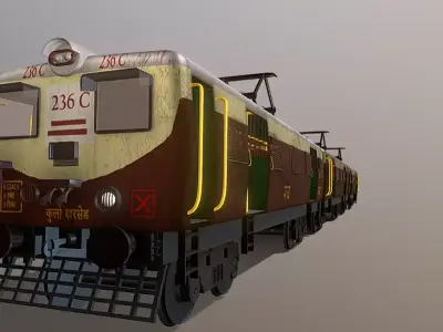 Old Mumbai Local Train  Low-poly 3D model