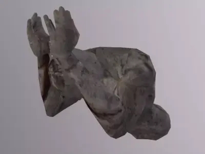 Man Statue City Low-poly 3D model