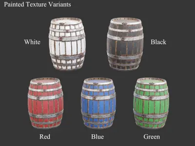 Medieval Containers Wooden Barrels 3D model