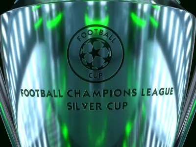 Silver Football Cup 3D model