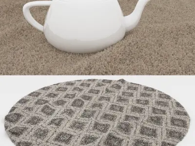 Round Rug Set 178 3D model