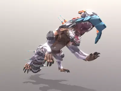 CYBORG LIZARD Reptile Squizze Attack Fbx Png 3D model