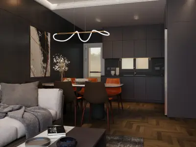 living Kitchen Vray 3D model