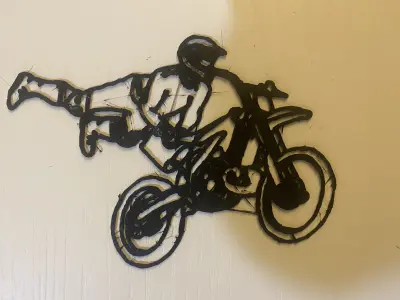 motocros motocross rider metal wall art 3D model
