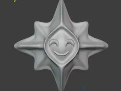 Smiley star ornaments 3D print model