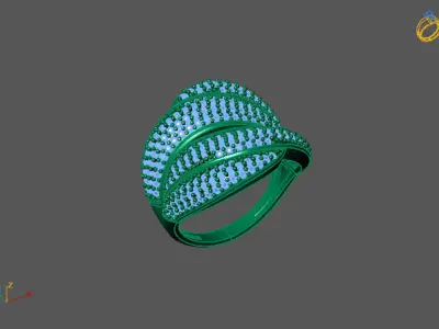 STL 3DM Print Ready Women Diamond Ring Lightweight Printable  3D print model 58