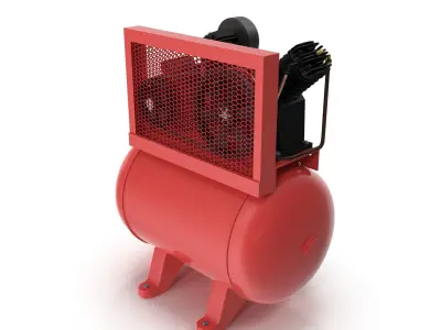 Air Compressor Stationary 40 gallon Single Phase Low-poly 3D model