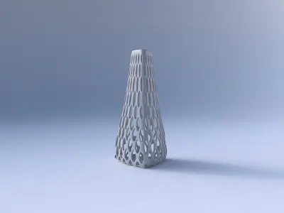 Vase puffy tipped triangle with bubble grid lattice 3D print model