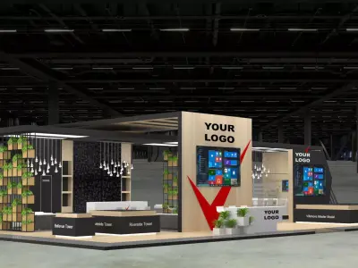Exhibition Stand - 23m x 13m 3D model