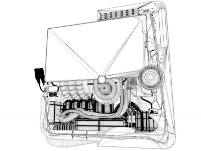 Engine-Video-Screen put your logo and video here 3D model