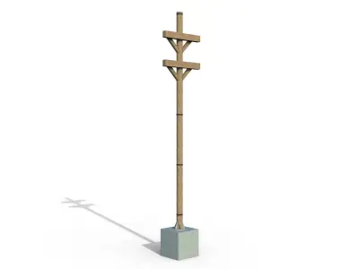 WOOD LAMPPOST Free 3D model