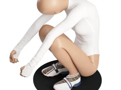 Sitting Girl 3D model