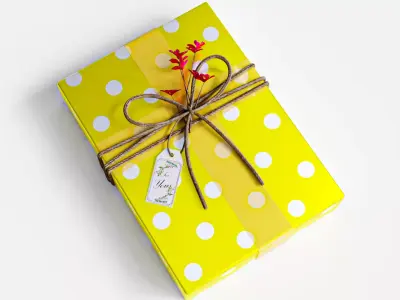 Gift Box with Flowers 3D model