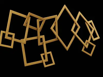 Geometrical Furniture Design Low-poly 3D model