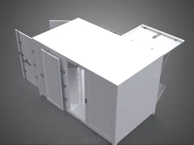 CARGO OPEN SIDE BOX DELIVERY BACK TRUCK CAR VAN URBAN REGIONAL 3D model