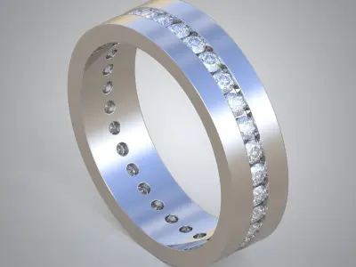 Diamond ring 0344 3D printable model Free 3D print model