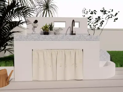 Bathroom Cabinet With Sink -B3 3D model