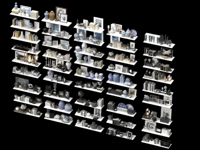 Book Shelf Pack 45 Sets 3D model