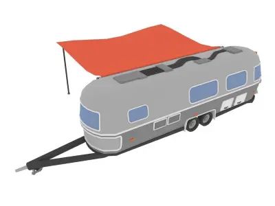 Camper trailer Low-poly 3D model