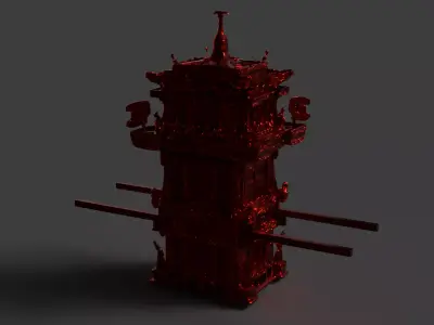 Chinese wedding sedan   Low-poly 3D model