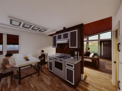 Modern Bungalow House Single Storey 3D model