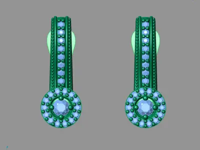 Women Earrings 3DM STL Womens Earring Renders 3D print models   3D print model 25