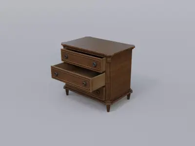 Cabinet chest of drawers Low-poly 3D model