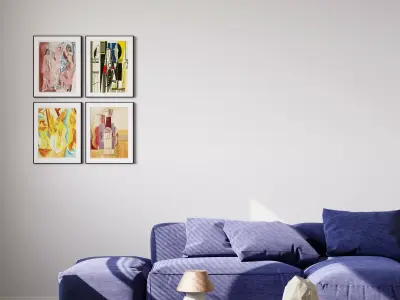 Eclectic living and dining room interior 3D model