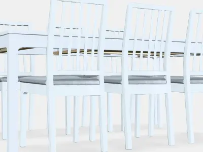 EKEDALEN - EKEDALEN Table and 6 chairs 1 Low-poly 3D model