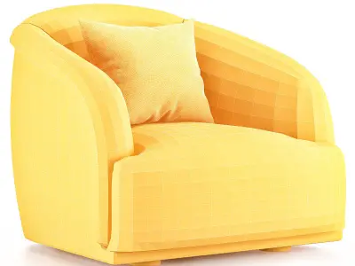 PLANETE large one seat armchair Low-poly 3D model