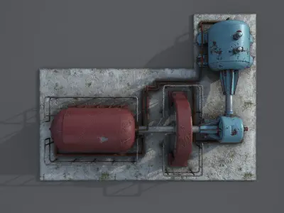 Diesel generator Low-poly 3D model