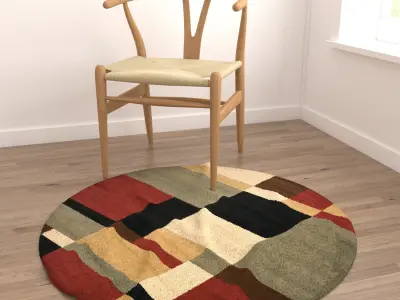 Round Rug Set 273 3D model