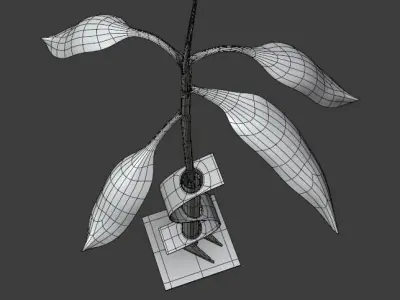 Modern Glass Plant Vase Base Low-poly 3D model