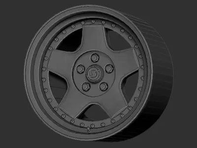 Schmidt Modern Line 3 Part 3 piece Wheels Rims 3D Print Ready  3D print model